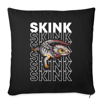 Red Eyed Crocodile Skink 80's Style Reptile Keeper - Housse de coussin décorative 45 x 45 cm - noir - Devant