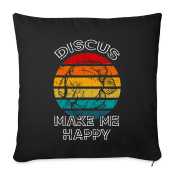 Discus Fish Make Me Happy Retro Sunset Fish Keeper - Housse de coussin décorative 45 x 45 cm - noir - Devant