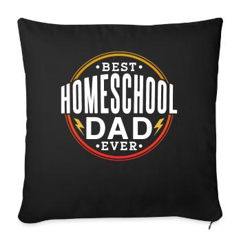 Best Homeschool Papa Ever Homeschooling - Sofa pillowcase 17,3'' x 17,3'' (45 x 45 cm) - black - Front