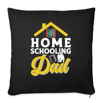 Homeschooling Father Papa Homeschool Father's Day - Sofa pillowcase 17,3'' x 17,3'' (45 x 45 cm) - black - Front