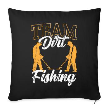 Équipe Dirt Fishing Détection de métaux Détection de métaux - Housse de coussin décorative 45 x 45 cm - noir - Devant