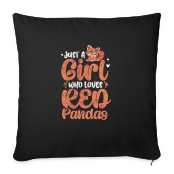 Panda - Housse de coussin décorative 45 x 45 cm - noir - Devant