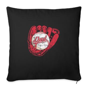 Baseball Father - Sofa pillowcase 17,3'' x 17,3'' (45 x 45 cm) - black - Front