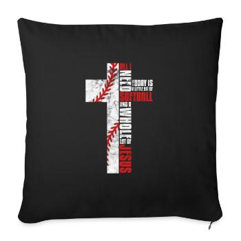 Softball Jésus - Housse de coussin décorative 45 x 45 cm - noir - Devant