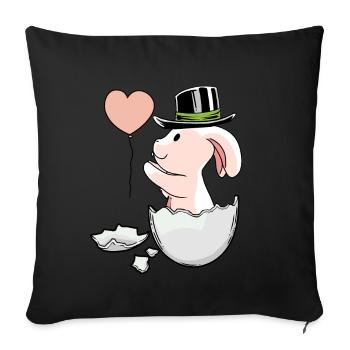 Easter Balloon EggShell Easter Rabbit - Sofa pillowcase 17,3'' x 17,3'' (45 x 45 cm) - black - Front