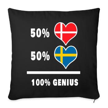 Denmark and Sweden Genial / Gift - Sofa pillowcase 17,3'' x 17,3'' (45 x 45 cm) - black - Front