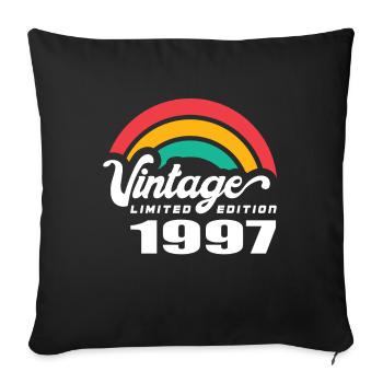 Vintage Birthday Birthday Retro 1997 Limited - Sofa pillowcase 17,3'' x 17,3'' (45 x 45 cm) - black - Front