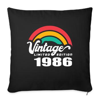 Vintage Birthday Birthday Retro 1986 Limited - Sofa pillowcase 17,3'' x 17,3'' (45 x 45 cm) - black - Front