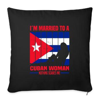 Cuba - Sofa pillowcase 17,3'' x 17,3'' (45 x 45 cm) - black - Front