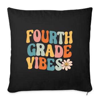 Fourth Grade Vibes - 4th Grade Team Retro 1st Day - Sofa pillowcase 17,3'' x 17,3'' (45 x 45 cm) - black - Front