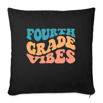 Fourth Grade Vibes - 4th Grade Team Retro 1st Day - Sofa pillowcase 17,3'' x 17,3'' (45 x 45 cm) - black - Front