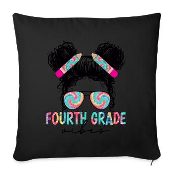 Fourth Grade Vibes - 4th Grade Team Retro 1st Day - Sofa pillowcase 17,3'' x 17,3'' (45 x 45 cm) - black - Front