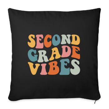 Back To School Second Grade Vibes Retro Teacher - Sofa pillowcase 17,3'' x 17,3'' (45 x 45 cm) - black - Front