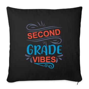 Back To School Second Grade Vibes Retro Teacher - Sofa pillowcase 17,3'' x 17,3'' (45 x 45 cm) - black - Front