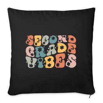 Back To School Second Grade Vibes Retro Teacher - Sofa pillowcase 17,3'' x 17,3'' (45 x 45 cm) - black - Front