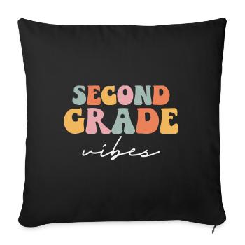 Back To School Second Grade Vibes Retro Teacher - Sofa pillowcase 17,3'' x 17,3'' (45 x 45 cm) - black - Front
