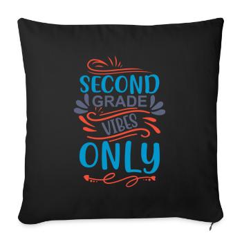 Back To School Second Grade Vibes Retro Teacher - Sofa pillowcase 17,3'' x 17,3'' (45 x 45 cm) - black - Front