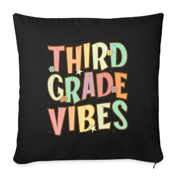 Third Grade Vibes - 3rd Grade Team Retro 1st Day - Sofa pillowcase 17,3'' x 17,3'' (45 x 45 cm) - black - Front