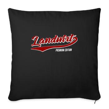 Landwirt Premium Bauer Farmer Vintage Motiv - Sofakissenbezug 45 x 45 cm - Schwarz - Vorne