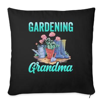 Jardinage Grand-mère Jardinier Jardin Grand-mère - Housse de coussin décorative 45 x 45 cm - noir - Devant