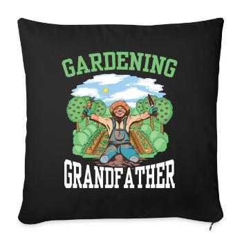 Jardinage Grand-père Jardinier Grand-père Jardin - Housse de coussin décorative 45 x 45 cm - noir - Devant