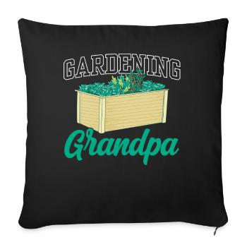 Jardinage Grand-père Grand-père Jardinier - Housse de coussin décorative 45 x 45 cm - noir - Devant