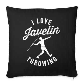 J’adore lancer de javelot lancer de javelot lancer de javelot lancer de javelot - Housse de coussin décorative 45 x 45 cm - noir - Devant