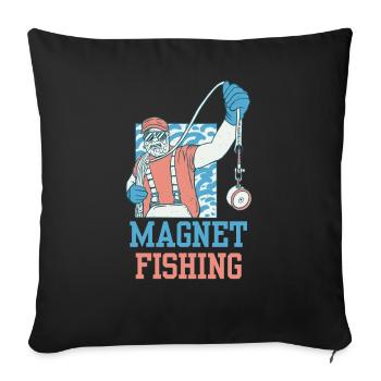 Magnetic Fishing Magnet Magnetic Fisherman - Sofa pillowcase 17,3'' x 17,3'' (45 x 45 cm) - black - Front