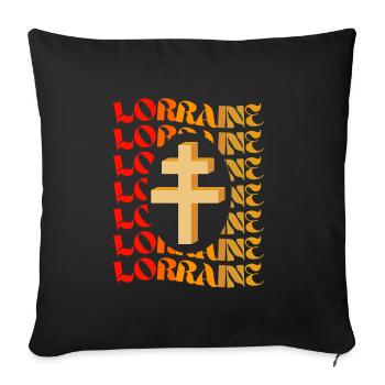 Cadeau Homme Lorrain Anniversaire Noel - Housse de coussin décorative 45 x 45 cm - noir - Devant