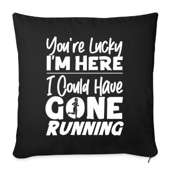 Running Runner Half Marathon - Sofa pillowcase 17,3'' x 17,3'' (45 x 45 cm) - black - Front