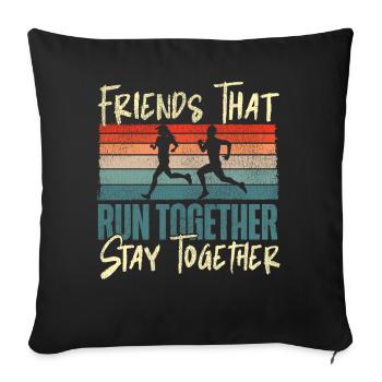 Running Runner Half Marathon - Sofa pillowcase 17,3'' x 17,3'' (45 x 45 cm) - black - Front