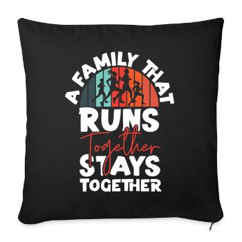 Running Runner Half Marathon - Sofa pillowcase 17,3'' x 17,3'' (45 x 45 cm) - black - Front