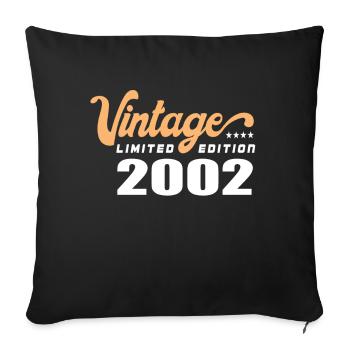 Vintage Anniversaire Anniversaire Rétro 2002 Limité - Housse de coussin décorative 45 x 45 cm - noir - Devant
