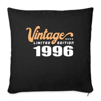 Vintage Anniversaire Anniversaire Rétro 1996 Limité - Housse de coussin décorative 45 x 45 cm - noir - Devant