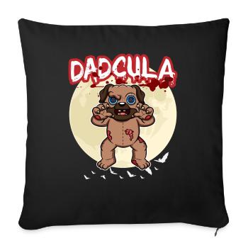 Dadcula Dracula Vampire Papa Drôle Fête d’Halloween - Housse de coussin décorative 45 x 45 cm - noir - Devant