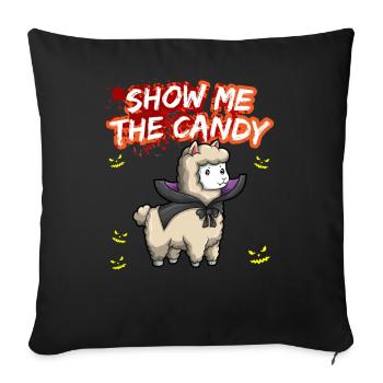 Show Me The Candy Halloween Costume Trick Or Treat - Sofa pillowcase 17,3'' x 17,3'' (45 x 45 cm) - black - Front