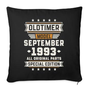 Oldtimer September 1993 Geburtstag Geschenk - Sofakissenbezug 45 x 45 cm - Schwarz - Vorne