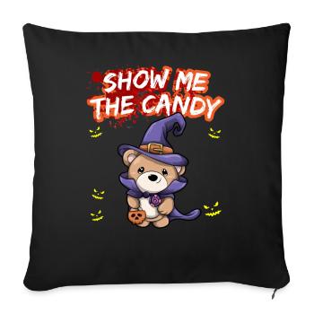 Show Me The Candy Halloween Costume Trick Or Treat - Sofa pillowcase 17,3'' x 17,3'' (45 x 45 cm) - black - Front
