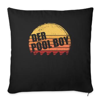 Bademeister Rettungsschwimmer Pool Boy - Sofakissenbezug 45 x 45 cm - Schwarz - Vorne