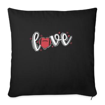 Love with a heart from Football America - Sofa pillowcase 17,3'' x 17,3'' (45 x 45 cm) - black - Front