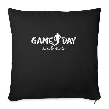 Journée de match de football America Sport Touchdown - Housse de coussin décorative 45 x 45 cm - noir - Devant