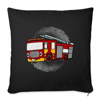 Camion de pompiers Camion de pompiers Cadeau Brigade de pompiers - Housse de coussin décorative 45 x 45 cm - noir - Devant