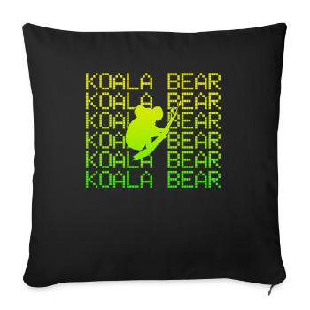 Ours Koala - Housse de coussin décorative 45 x 45 cm - noir - Devant
