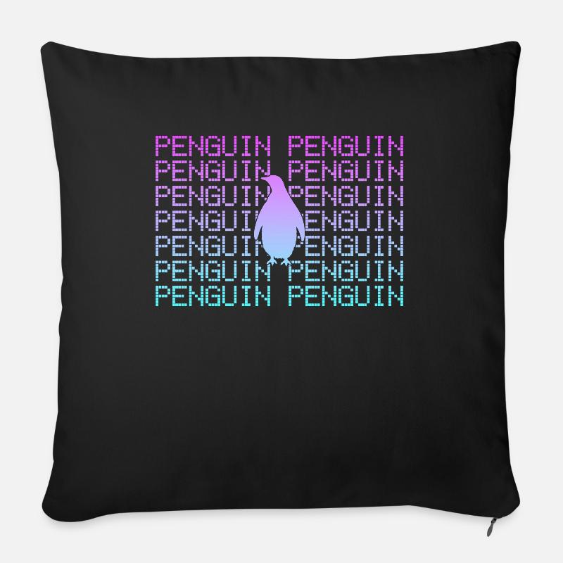 Pinguin - Sofakissenbezug 45 x 45 cm - Schwarz