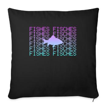 Pisces - Sofa pillowcase 17,3'' x 17,3'' (45 x 45 cm) - black - Front