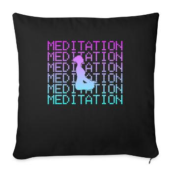 Meditation - Sofa pillowcase 17,3'' x 17,3'' (45 x 45 cm) - black - Front