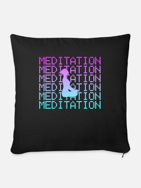 Meditation - Sofakissenbezug 45 x 45 cm - Schwarz