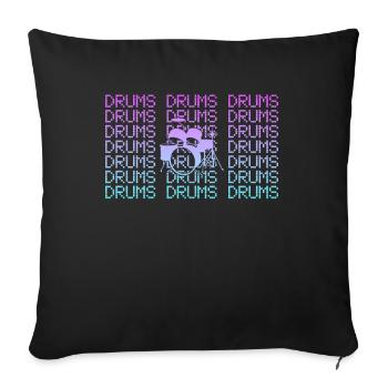 Percussion - Sofa pillowcase 17,3'' x 17,3'' (45 x 45 cm) - black - Front