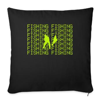 Angling - Sofa pillowcase 17,3'' x 17,3'' (45 x 45 cm) - black - Front