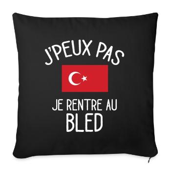 J'Peux Pas Turquie Humour Idée Cadeau Turc - Housse de coussin décorative 45 x 45 cm - noir - Devant